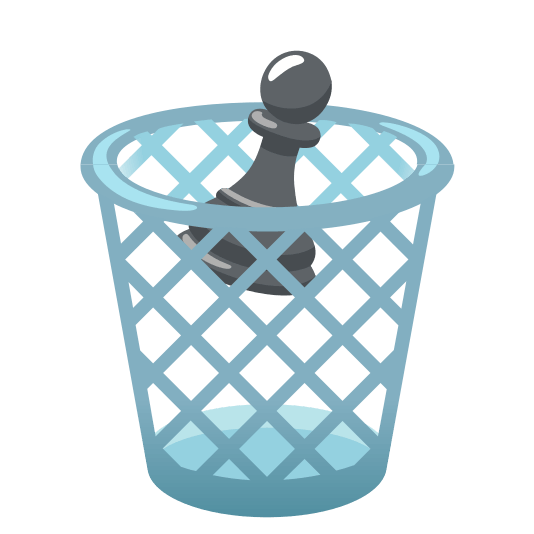 wastebasket chess pawn
