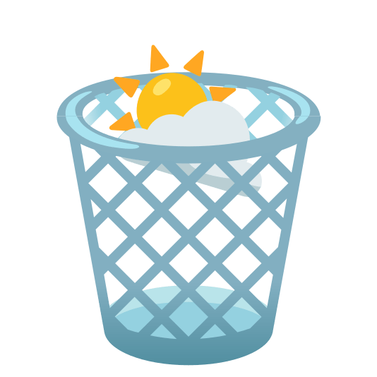 wastebasket partly sunny