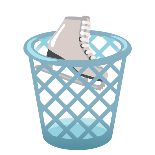 wastebasket ice skate