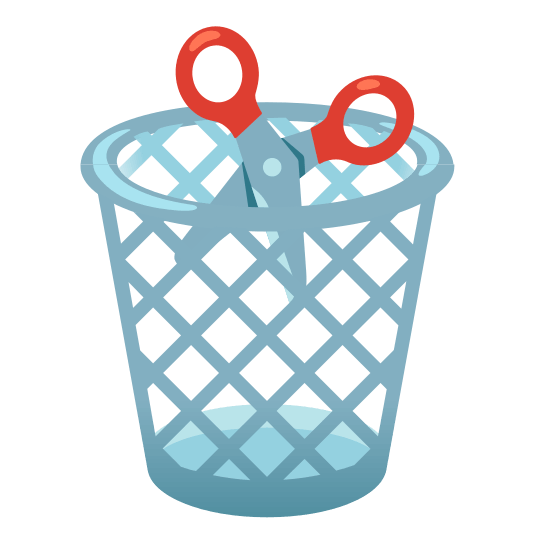 wastebasket scissors