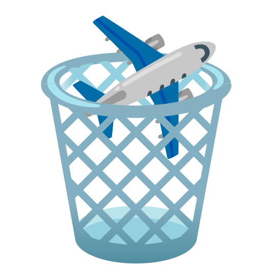 wastebasket airplane