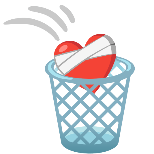 wastebasket mending heart