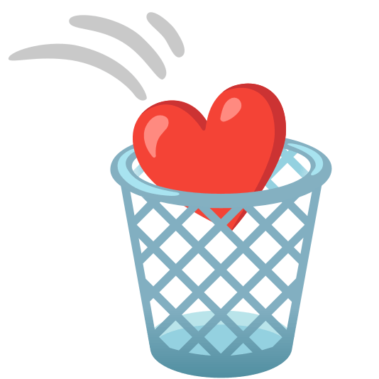wastebasket heart