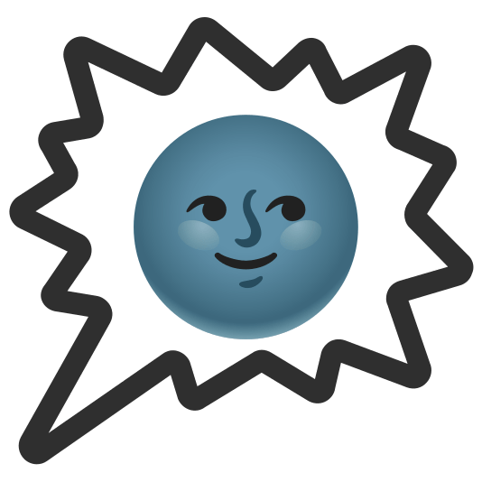 right anger bubble new moon with face