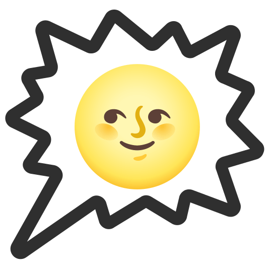 right anger bubble full moon with face