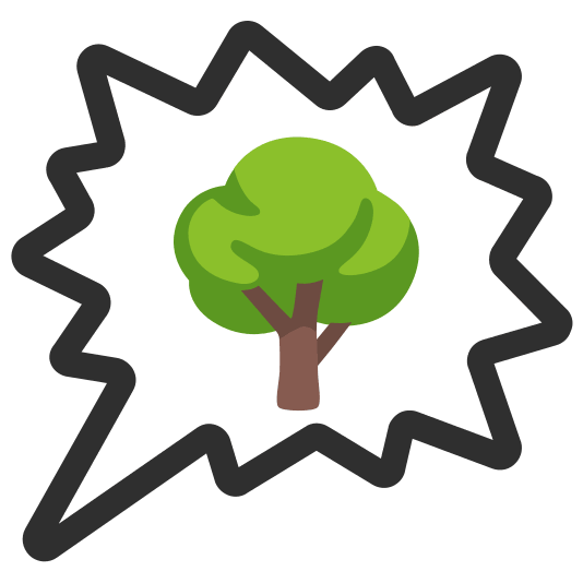 right anger bubble deciduous tree