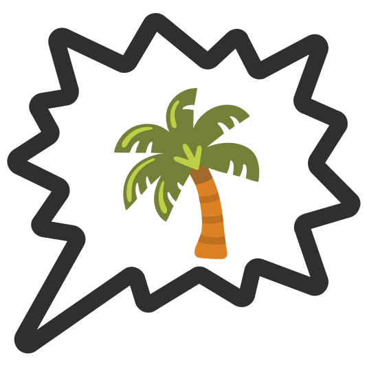 right anger bubble palm tree