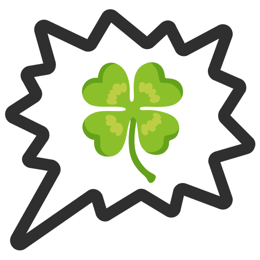 right anger bubble four leaf clover