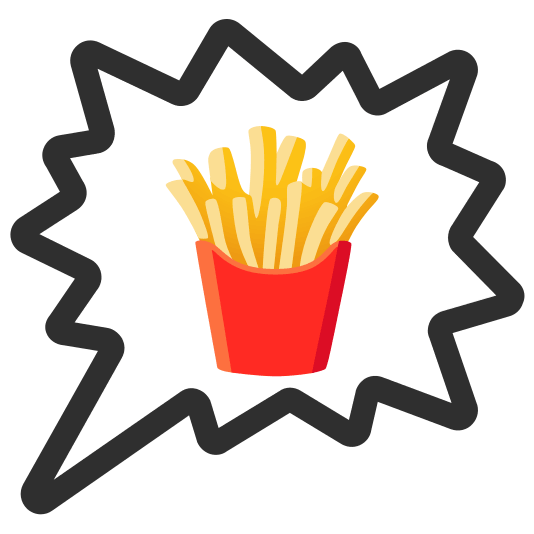 right anger bubble fries