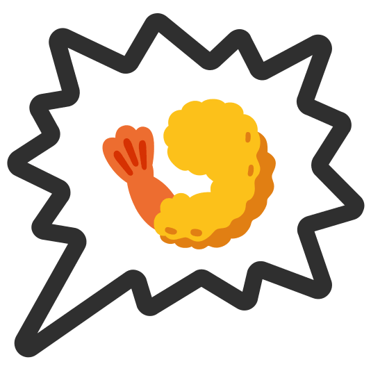 right anger bubble fried shrimp