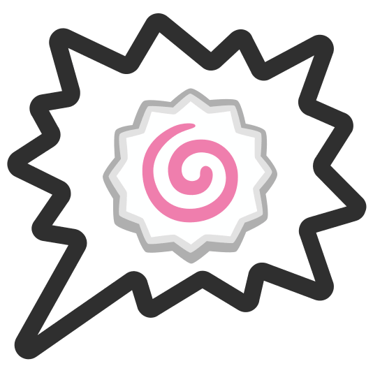 right anger bubble fish cake