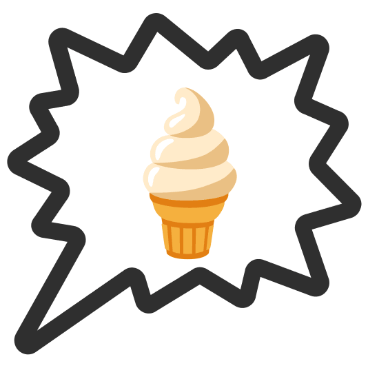 right anger bubble icecream