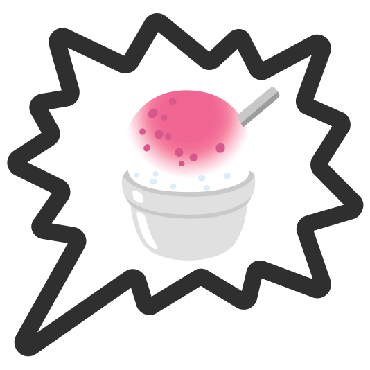 right anger bubble shaved ice