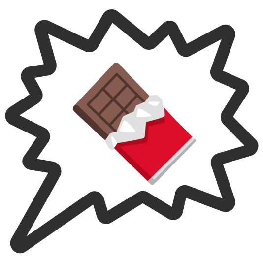 right anger bubble chocolate bar