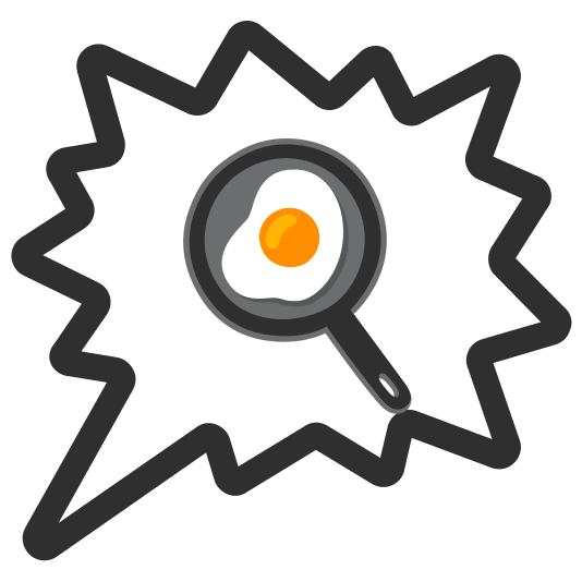 right anger bubble fried egg