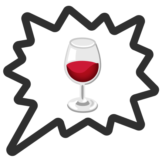 right anger bubble wine glass