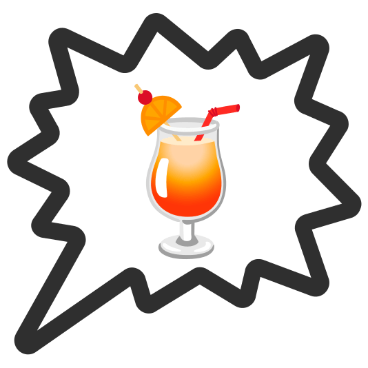 right anger bubble tropical drink