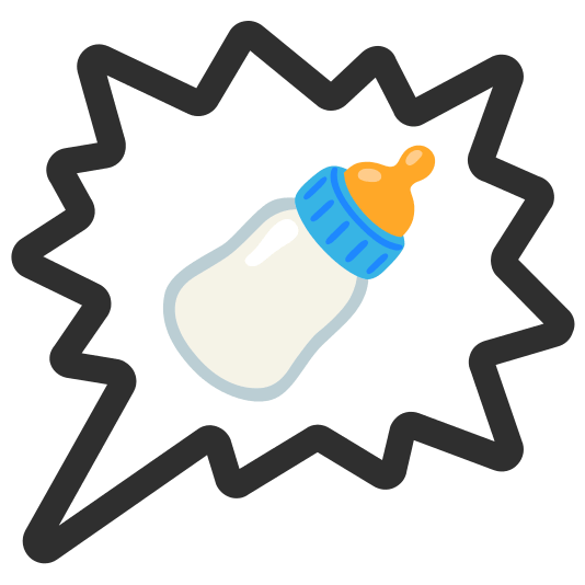 right anger bubble baby bottle