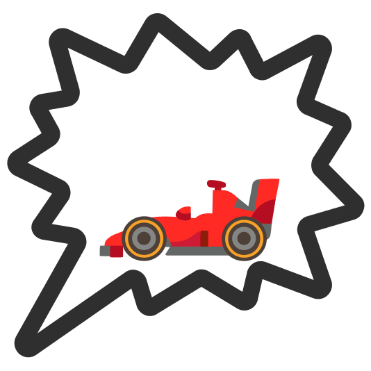 right anger bubble racing car