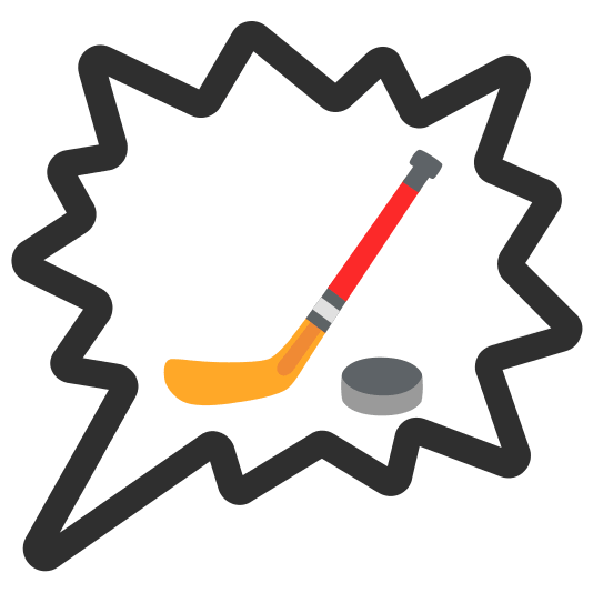 right anger bubble ice hockey stick and puck