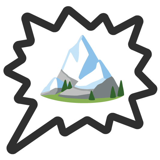 right anger bubble snow capped mountain