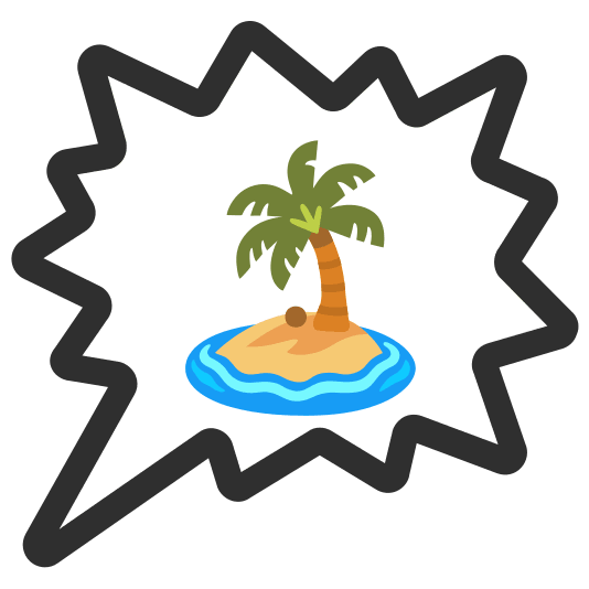 right anger bubble desert island