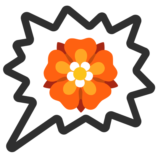 right anger bubble rosette