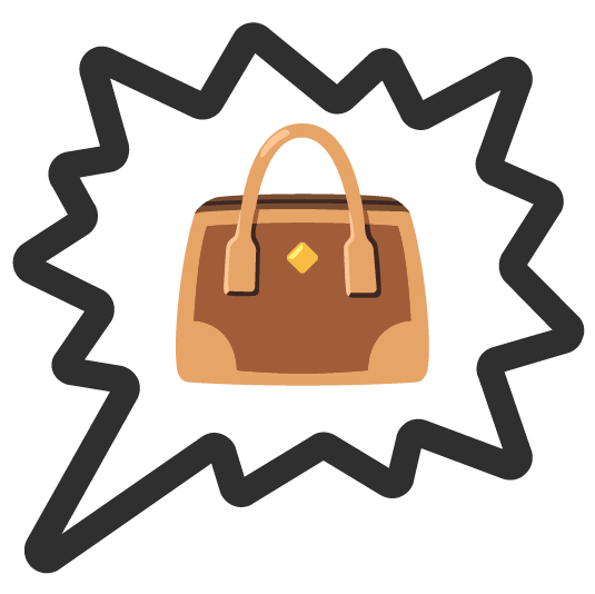 right anger bubble handbag