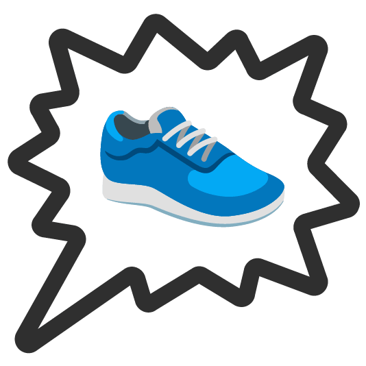 right anger bubble athletic shoe