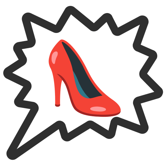 right anger bubble high heel