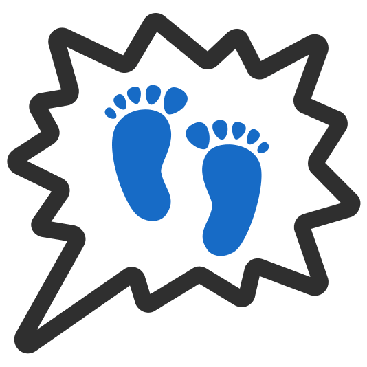 right anger bubble footprints