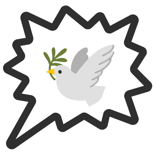 right anger bubble dove of peace