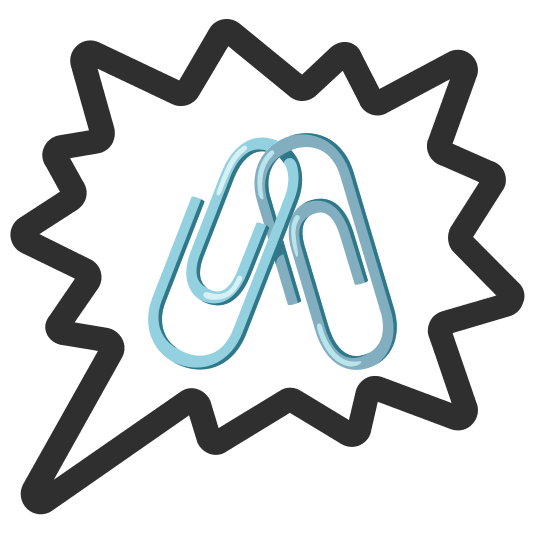 right anger bubble linked paperclips