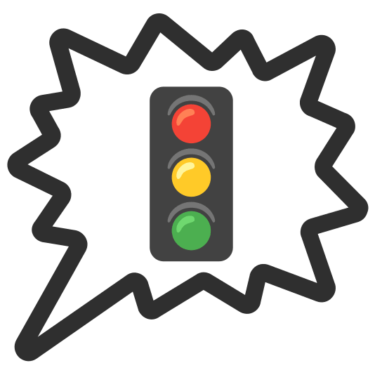 right anger bubble vertical traffic light