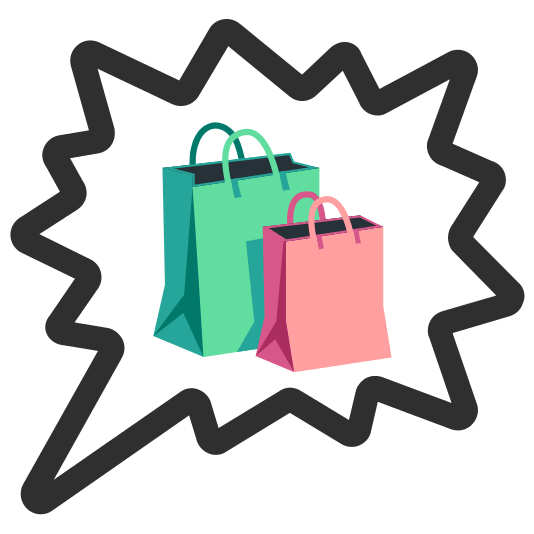 right anger bubble shopping bags