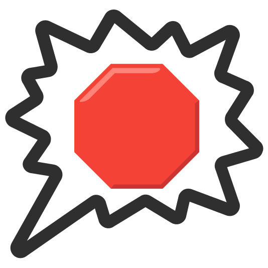 right anger bubble octagonal sign