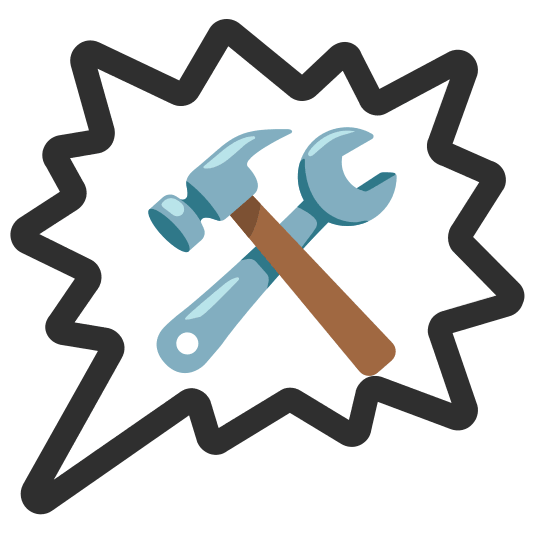 right anger bubble hammer and wrench