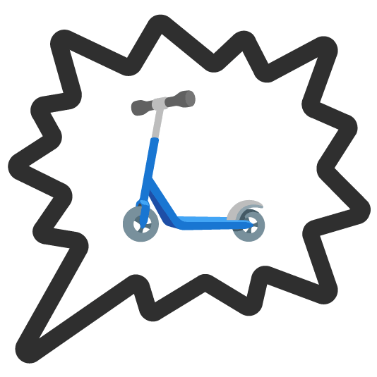 right anger bubble scooter