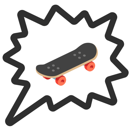 right anger bubble skateboard