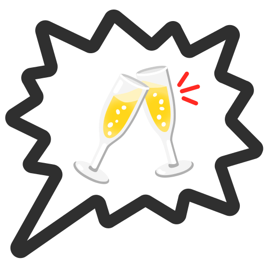 right anger bubble clinking glasses