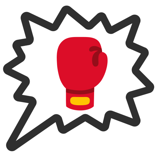 right anger bubble boxing glove