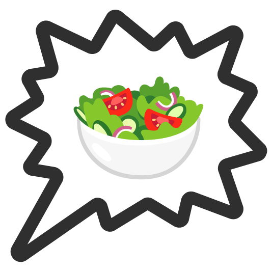 right anger bubble green salad