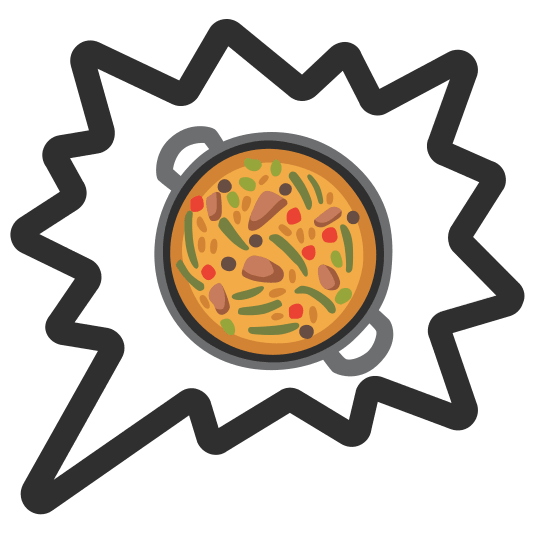 right anger bubble shallow pan of food