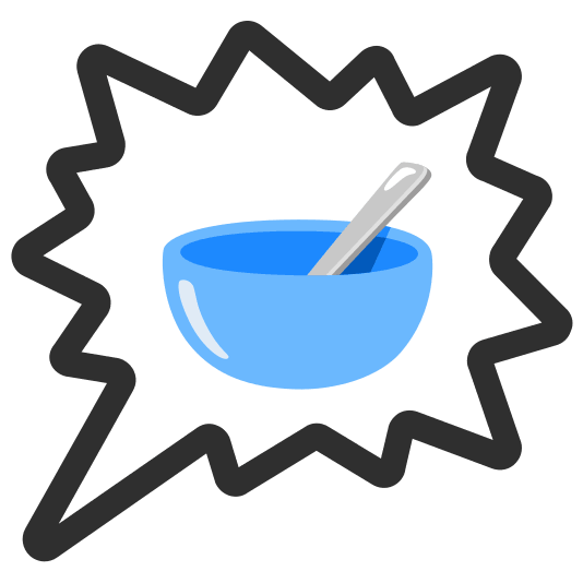 right anger bubble bowl with spoon