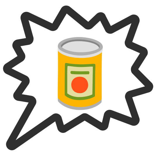 right anger bubble canned food