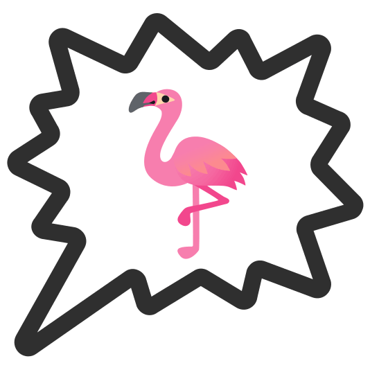 right anger bubble flamingo