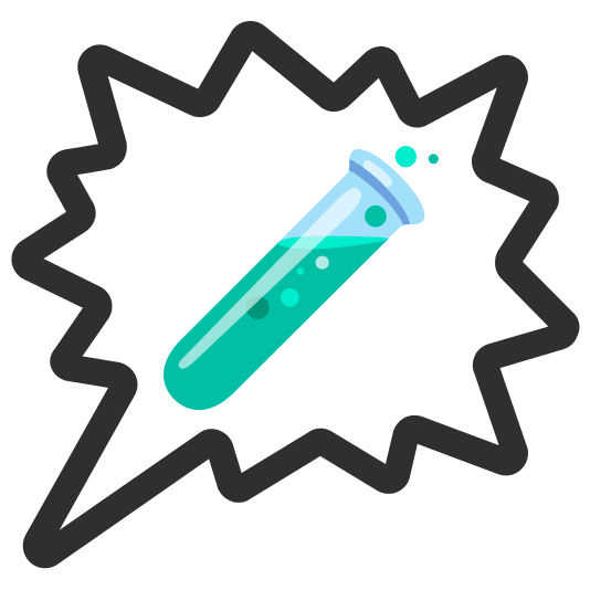 right anger bubble test tube