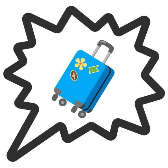 right anger bubble luggage