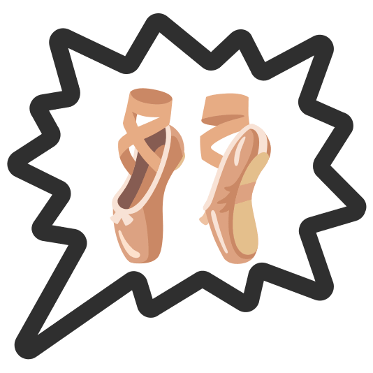 right anger bubble ballet shoes