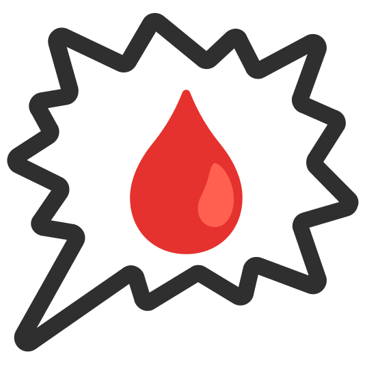 right anger bubble drop of blood